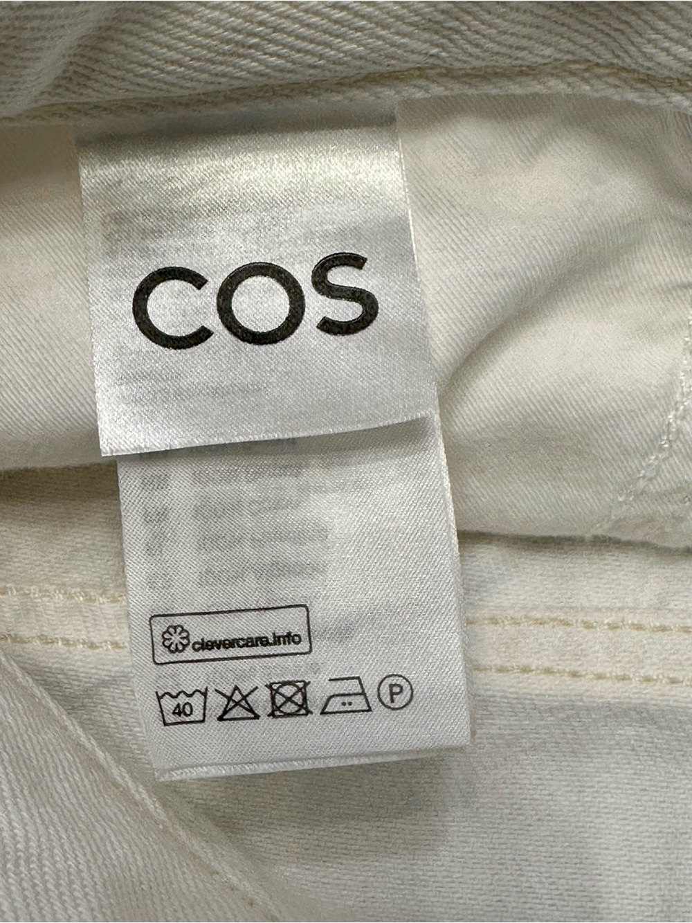 COS Column Straight-Leg Jeans Chalk Off-White High Rise Rigid Denim 27 Cotton - Picture 5 of 10